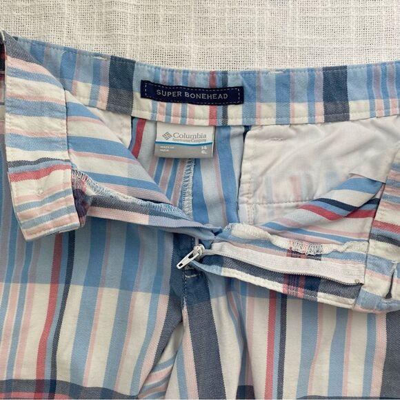 Columbia Super Bonehead Shorts Performance Fishing Gear Madras SZ 14 - Picture 11 of 14